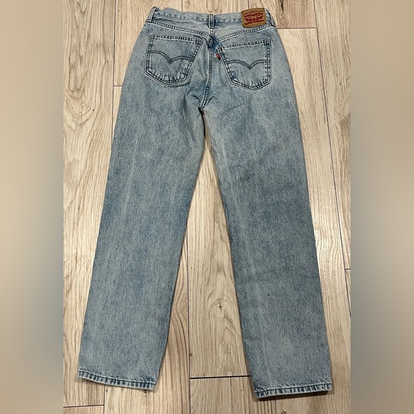 Levis Low Pro Straight Light Wash Women Sz 26 Denim Jeans Retro Mid Rise 90 Look - Picture 4 of 11